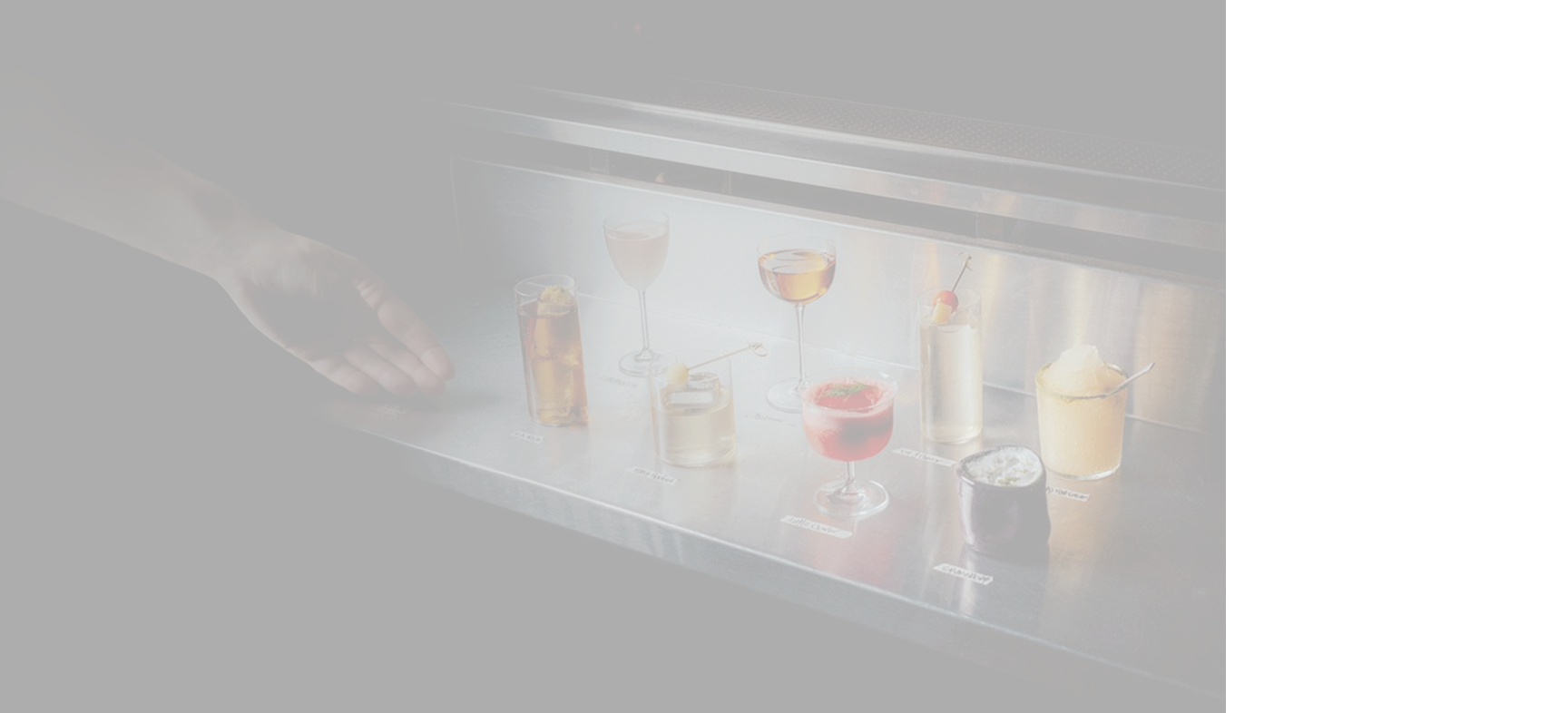 Cocktails at a dimly lit bar